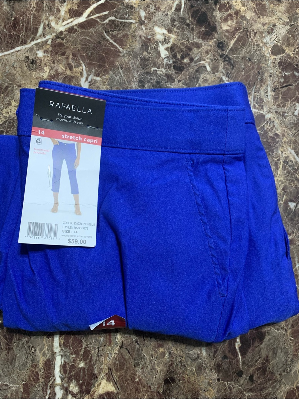 Rafaella Dazzling Blue Stretch Capri Jeans - Women